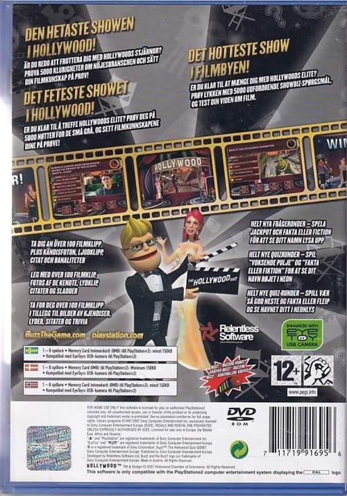 Buzz The Hollywood Quiz - PS2 (B Grade) (Genbrug)